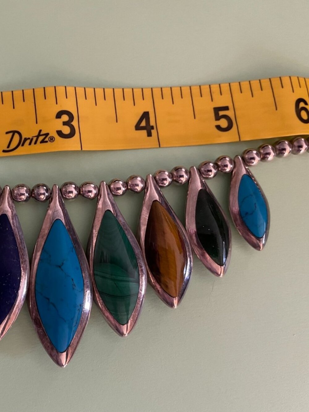 Vintage Taxco Sterling Silver Necklace 16" Reversible Onyx 111 grams 950 Mexico - Picture 6 of 16